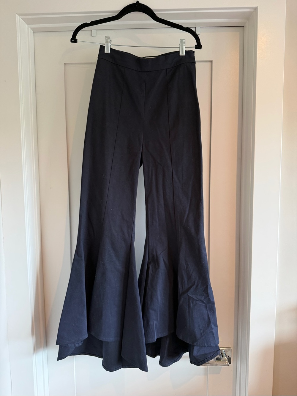 Delfina Balda Navy Split Leg Dramatic Flare Wide Leg Pants XS